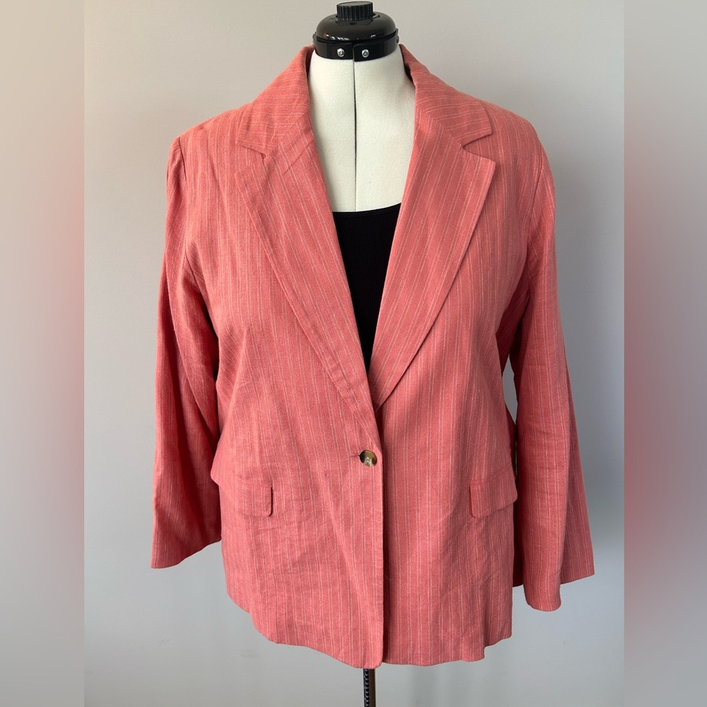 Linen Blend Coral Jacket